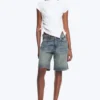 Ruched Short-Sleeved Top – White