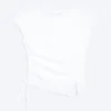 Ruched Short-Sleeved Top – White