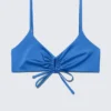 Ruched Triangle Bikini Top – Bright Blue