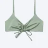Ruched Triangle Bikini Top – Green
