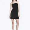 Ruched Tube Mini Dress – Black