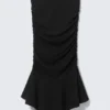 Ruched Tube Mini Dress – Black