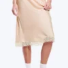 Satin Lace Midi Skirt – Dusty Pink