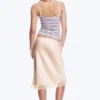 Satin Lace Midi Skirt – Dusty Pink