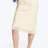 Satin Lace Midi Skirt – Light Dusty Beige
