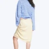 Satin Lace Midi Skirt – Light Dusty Beige