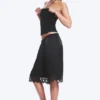 Satin Lace Shorts – Black