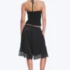 Satin Lace Shorts – Black