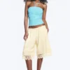 Satin Lace Shorts – Dusty White