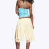 Satin Lace Shorts – Dusty White