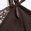 Satin Lace Top – Dark Brown