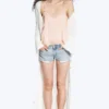 Satin Lace Top – Light Dusty Peach