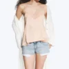 Satin Lace Top – Light Dusty Peach