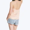 Satin Lace Top – Light Dusty Peach