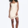 Satin Lace-Trim Slip-Dress – Light Dusty Beige