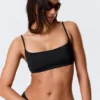 Scoop Neck Bikini Top – Black