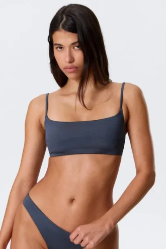 Scoop Neck Bikini Top – Dark Blue