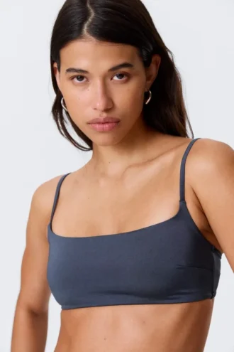 Scoop Neck Bikini Top – Dark Blue