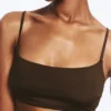 Scoop Neck Bikini Top – Dark Brown