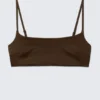 Scoop Neck Bikini Top – Dark Brown