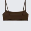 Scoop Neck Bikini Top – Dark Brown