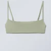 Scoop Neck Bikini Top – Light Khaki Green