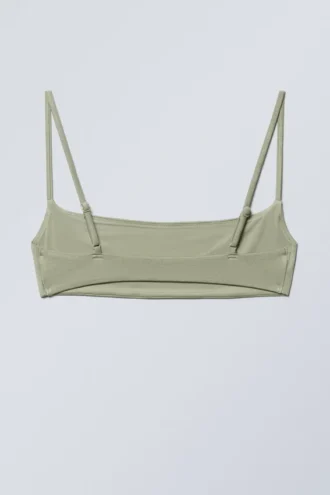 Scoop Neck Bikini Top – Light Khaki Green