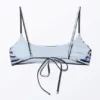 Scoop Neck Bikini Top – Striped Blue