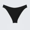 Scooped High-Cut Bikini Bottoms – Black