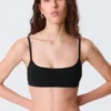 Scooped Soft Cotton Bra – Black