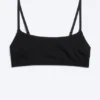 Scooped Soft Cotton Bra – Black