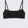 Scooped Soft Cotton Bra – Black