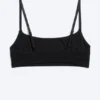 Scooped Soft Cotton Bra – Black