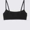 Scooped Soft Cotton Bra – Black