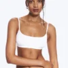 Scooped Soft Cotton Bra – White