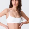Scooped Soft Cotton Bra – White