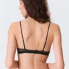 Scooped Swirly Lace Bra – Black