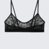 Scooped Swirly Lace Bra – Black