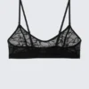 Scooped Swirly Lace Bra – Black