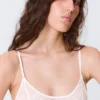 Scooped Swirly Lace Bra – White
