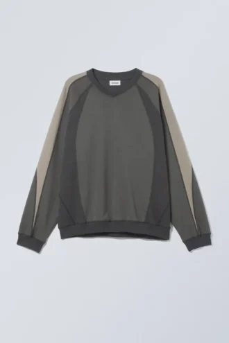Scott Colour Block Sweatshirt – Dark Grey Colour Block