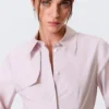 Sculpted Cotton Shirt Dress – Dusty Pink