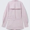 Sculpted Cotton Shirt Dress – Dusty Pink