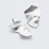 Sculpted Earrings – Silver