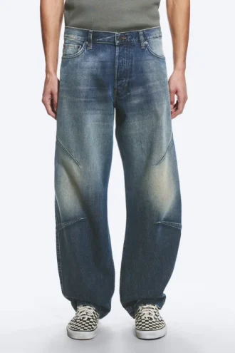 Sculpted Low Rise Loose Tapered Leg Jeans – Baltic Blue – Dark Blue