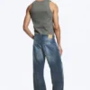 Sculpted Low Rise Loose Tapered Leg Jeans – Baltic Blue – Dark Blue