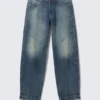 Sculpted Low Rise Loose Tapered Leg Jeans – Baltic Blue – Dark Blue