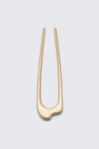 Sculptural Metal Hair Pin – Warm Gold
