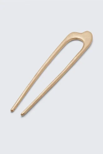 Sculptural Metal Hair Pin – Warm Gold