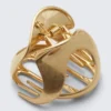 Sculptural Mini Hair Claw – Warm Gold